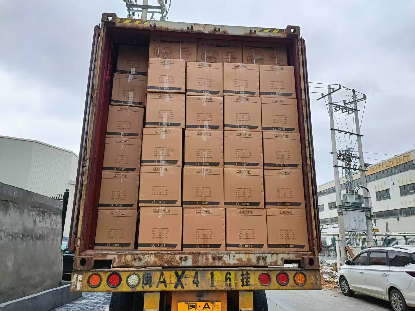 Two complete 40HQ containers of our high-quality gasoline generators have been successfully delivered